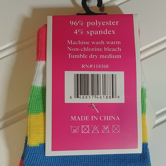 Focus Pink Rainbow Striped Toe Socks-3/$25.00 - Picture 6 of 6